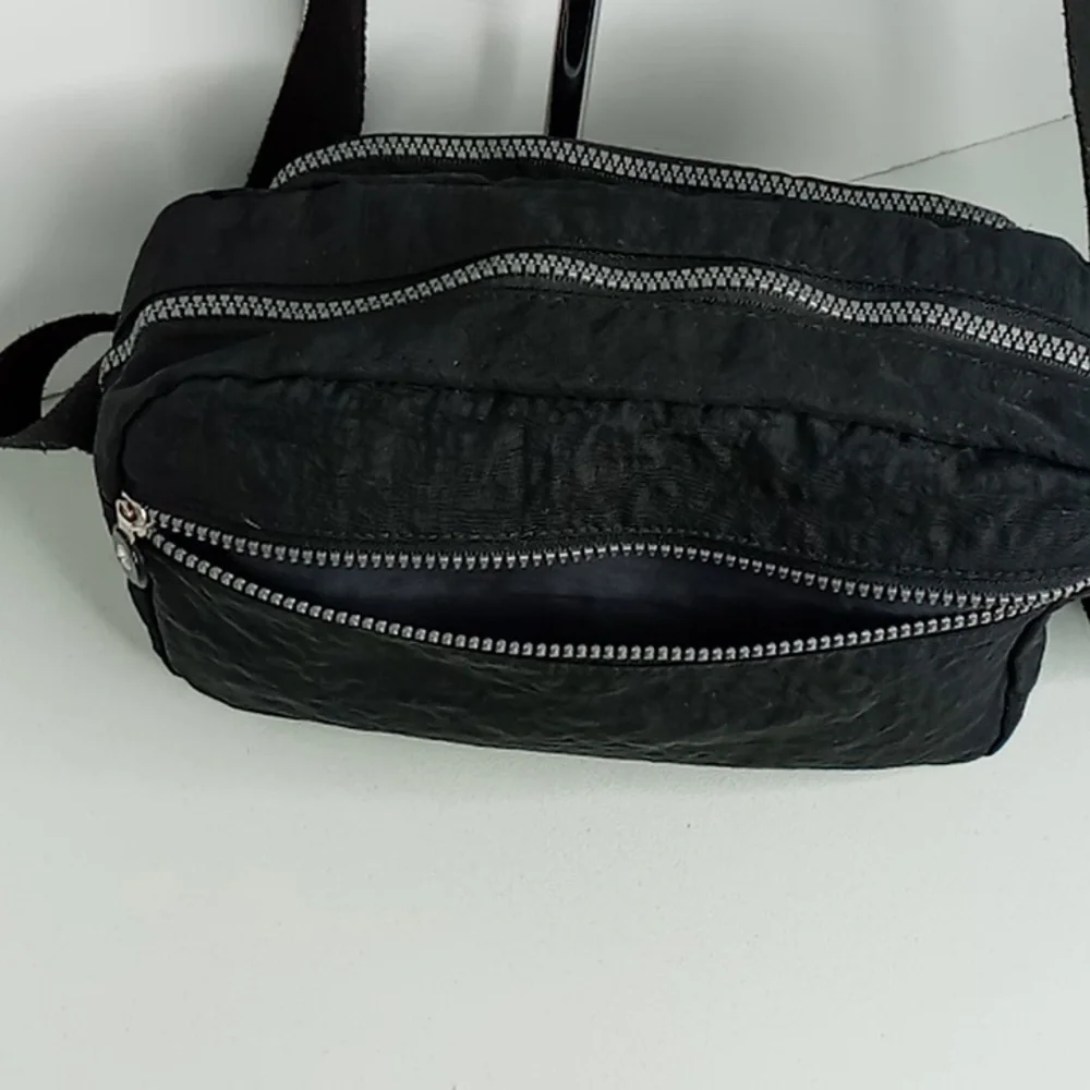 SPORT - Black Crossbody/Fanny Pack- Black Water Resistant - Large Travel Size